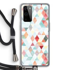 Gekleurde driehoekjes pastel: OnePlus 9 Pro Transparant Hoesje met koord
