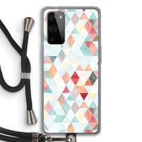 Gekleurde driehoekjes pastel: OnePlus 9 Pro Transparant Hoesje met koord