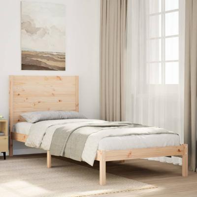 Bedframe extra lang zonder matras massief hout 90x210 cm
