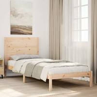 Bedframe extra lang zonder matras massief hout 90x210 cm