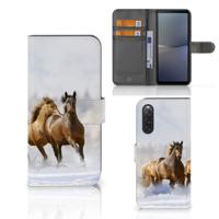 Sony Xperia 10 V | Telefoonhoesje | Met pasjeshouder | Paarden