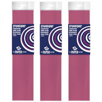 3x Crepe papier - cyclaam - 250 x 50 cm - knutselmateriaal 3x Crepe papier - cyclaam - 250 x 50 cm - knutselmateriaal