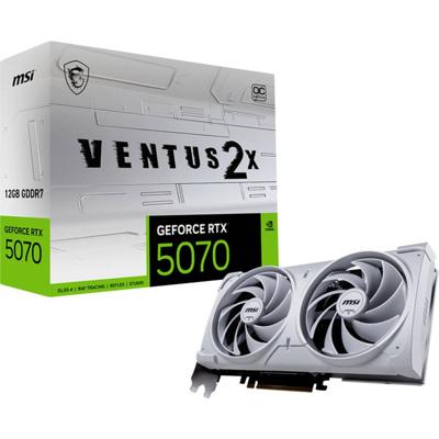 MSI Nvidia GeForce RTX 5070 Videokaart GeForce RTX5070 VENTUS 2X OC White 12 GB GDDR7-RAM PCIe x16 HDMI 2.1, DisplayPort 2.1