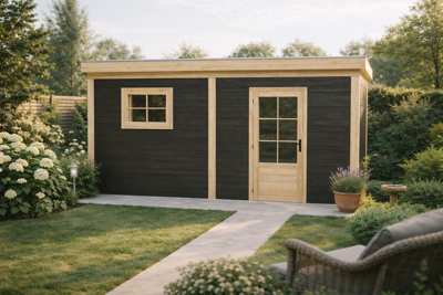 Blokhut Maastricht 500x250 cm Douglas blank met vuren rabat wanden (incl. EPDM)- - - Van Kooten