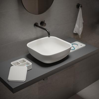 Opbouw Waskom Ideavit Solidpool 35x35x13 cm Solid Surface Mat Wit Ideavit