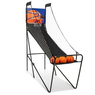 Opvouwbare Arcade Basketbal Spel Basketbal Spel Machine voor Kinderen met Elektronische Scorer 208 x 62 x 207 cm Zwart