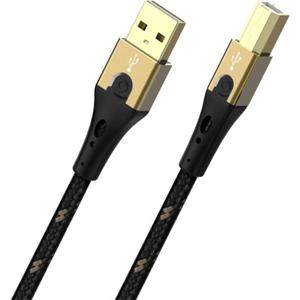 Oehlbach USB-kabel USB 2.0 USB-A stekker, USB-B stekker 5.00 m Zwart/goud D1C9544