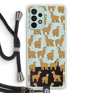 Alpacas: Samsung Galaxy A52s 5G Transparant Hoesje met koord