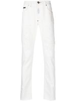 Philipp Plein jean slim à plaque logo - Blanc