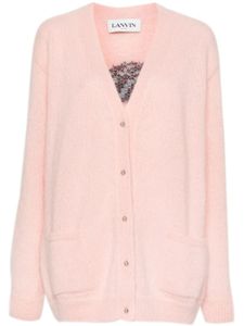 Lanvin cardigan à logo en intarsia - Rose