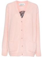 Lanvin intarsia-logo V-neck cardigan - Rose - thumbnail