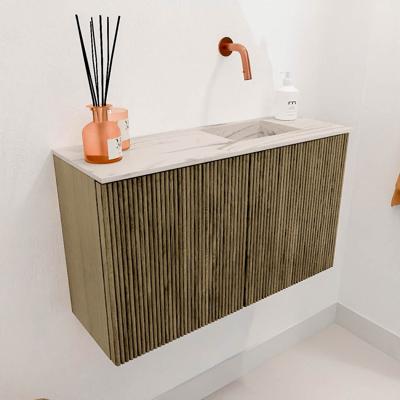 Toiletmeubel Mondiaz Joya Dlux | 70 cm | Meubelkleur Dusk | Faye wastafel Nata Wasbak Rechts | Zonder kraangat(en)