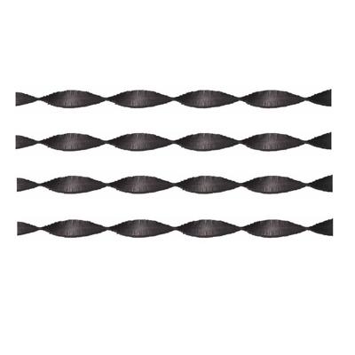 4x crepe papier slingers/guirlande - 6 meter - multi-kleur