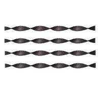 4x crepe papier slingers/guirlande - 6 meter - multi-kleur