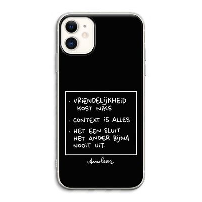 Mijn Motto's: iPhone 11 Transparant Hoesje
