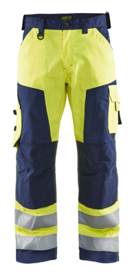 Blåkläder Werkbroek High-Vis zonder spijkerzakken 15661811 | High Vis Geel/Marineblauw | Maat 44 - 7330509412961