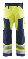 Blåkläder Werkbroek High-Vis zonder spijkerzakken 15661811 | High Vis Geel/Marineblauw | Maat 62 - 7330509413050