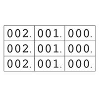 Schoen-gelijkheidsnummers wit 3x 000-999