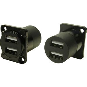 DUAL USB2.0 A-A FT BLACK METAL CSK Adapter CP30086 Cliff 1 stuk(s)