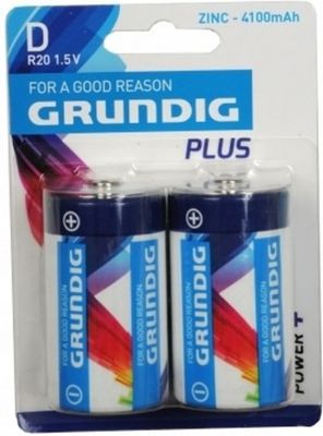 Grundig batterijen R20/D ZN 4100 mAh 2 stuks Grundig batterijen R20/D ZN 4100 mAh 2 stuks