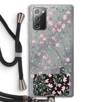 Sierlijke bloemen: Samsung Galaxy Note 20 / Note 20 5G Transparant Hoesje met koord