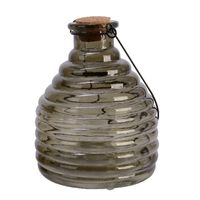 Wespenvanger/wespenval met hengsel - glas - grijs - D13 x H17 cm