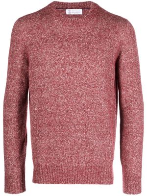 Brunello Cucinelli t-shirt chiné à col rond - Rouge