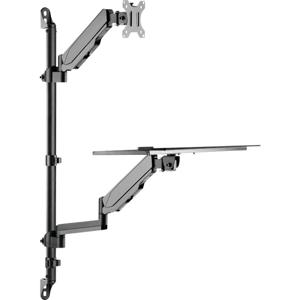 Neomounts WL90-325BL1 Monitor-wandbeugel 43,2 cm (17) - 81,3 cm (32) Zwart Toetsenbordhouder, In hoogte verstelbaar, Kantelbaar, Zwenkbaar, Roteerbaar