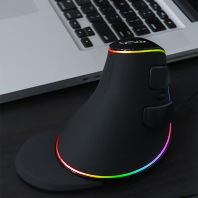 DELUX M618 Plus RGB bedrade optische muis ergonomische verticale muis 4000DPI