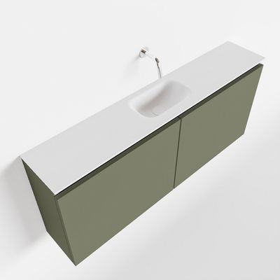 Toiletmeubel Mondiaz Ture | 120 cm | Meubelkleur Army | Eden wastafel Talc Midden | Zonder kraangat