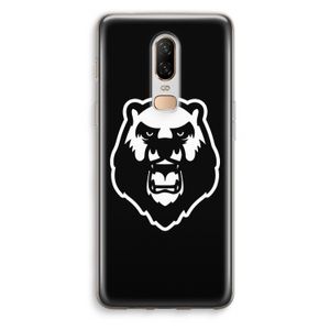 Angry Bear (black): OnePlus 6 Transparant Hoesje