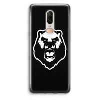 Angry Bear (black): OnePlus 6 Transparant Hoesje