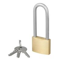 Hangslot - 40 mm - lange beugel - 3 sleutels - messing - sloten