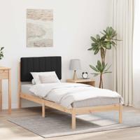 Bedframe met Gevoerd Hoofdgedeelte Zwart 75 x 190 cm