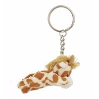 Pluche giraffe knuffels sleutelhangers 6 cm   - - thumbnail