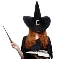 Luxe heksen hoed fluweel look   - - thumbnail