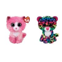 Ty - Knuffel - Beanie Boo's - Reagan Cat & Dotty Leopard - thumbnail