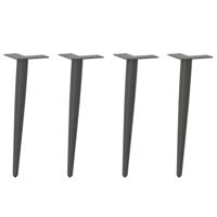 Salontafelpoten conische vorm 4 st 42-43 cm staal antraciet