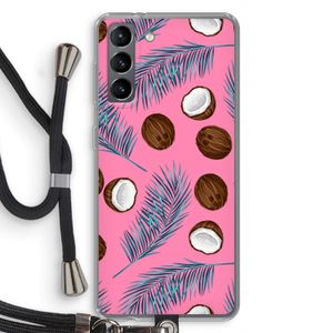 Kokosnoot roze: Samsung Galaxy S21 Transparant Hoesje met koord