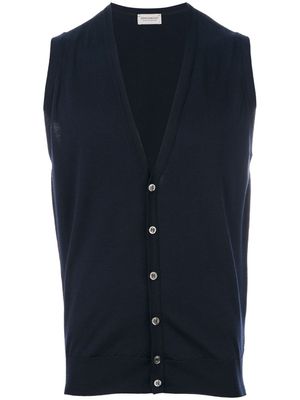 John Smedley gilet Huntswood en maille - Bleu