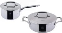 Saveur Selects Pannenset Voyage Series - Kookpan ø 25 cm & Steelpan ø 20 cm - TriPly RVS - Inductie en alle andere warmtebronnen - 2 Delig