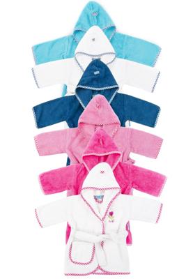 Babybadjas Lief! - 100% badstof katoen - div kleuren-Lief wit/blauw-1-2 jaar (92)