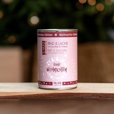 alsa-nature XMAS Rund & Zalm met aardappel en worteltjes, 400 g, Aantal: 12 x 400 g