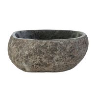 Waskom BWS Stone Rond 35x15x12 cm Riviersteen Grijs