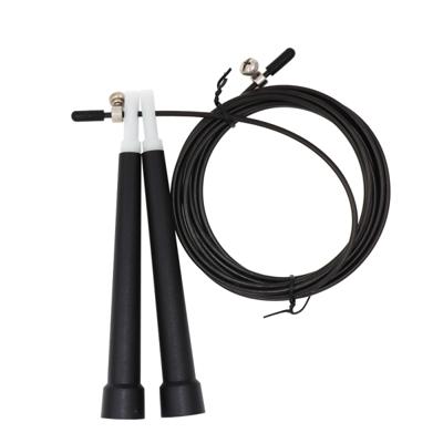 Staaldraad skipping overslaan verstelbare fitness sprong touw lengte: 3m (zwart)