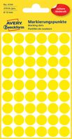 Avery Gekleurde Markeringspunten, geel, Ø 12,0 mm, permanent klevend - thumbnail