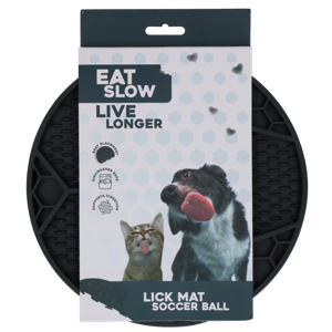 Eat Slow Live Longer Lick Mat Voetbal Grijs