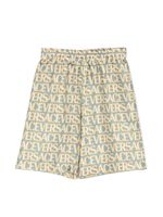 Versace Kids short en soie Versace Allover - Bleu - thumbnail