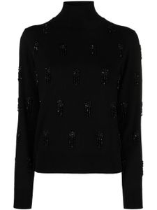 P.A.R.O.S.H. bead-embellished high-neck jumper - Noir