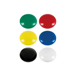 6x Ronde koelkast/whiteboard magneten 25 mm gekleurd   -